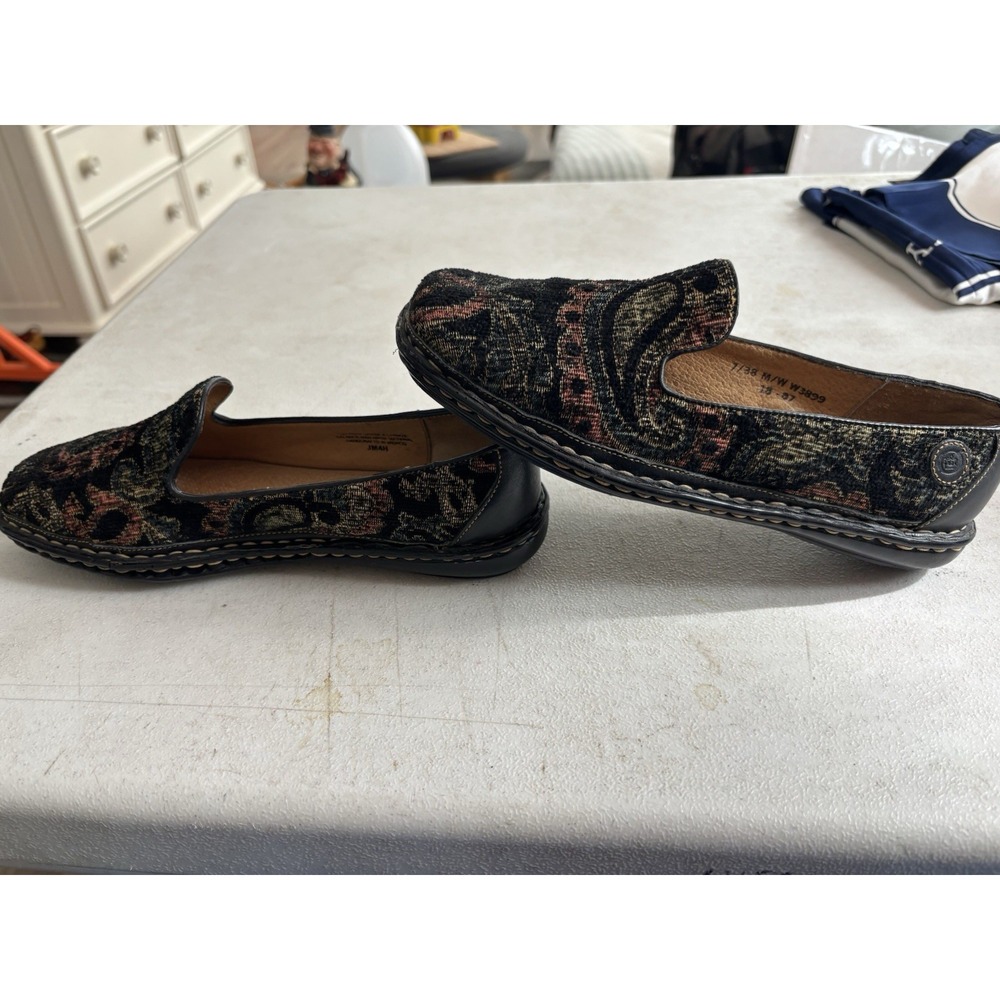 BOC Born Concept Womens 7 Peggy Paisley Slip On Clogs BC6630 Brown Leather